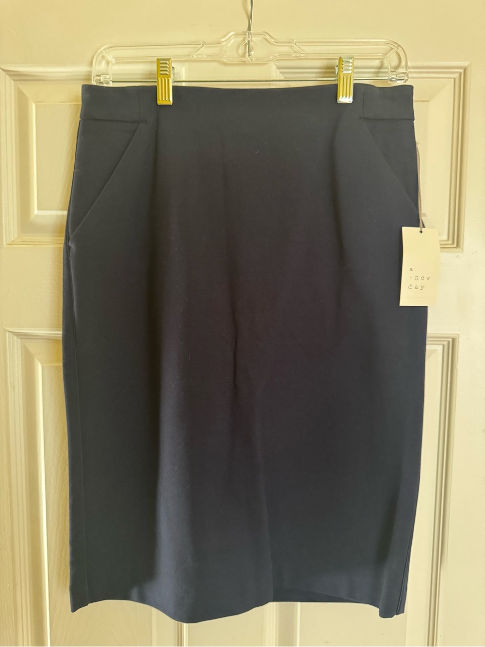 a new day Navy Pencil Skirt with Subtle Side Pockets